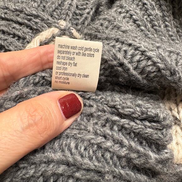 Anthropologie Elsamanda Size M Cardigan Sweater Wool Alpaca Fisherman Gorp Italy - Picture 7 of 14